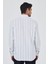 Uzun Kol Çizgili Desen Bez Ayağı Düğmeli Yaka Cepli Pamuklu Casual Comfort Fit Gömlek 1004250190 5