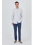 Uzun Kol Çizgili Desen Bez Ayağı Düğmeli Yaka Cepli Pamuklu Casual Comfort Fit Gömlek 1004250100 2