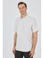 Krem Biritli Yaka Düz Casual Pamuklu Comfort Fit Gömlek 1004250221 1