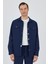 Çizgili Desen Gofreli Ayaklı Gömlek Yaka Astarsız Esnek Comfort Fit Mont 1007250117 3