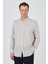 Uzun Kol Düz Keten Düğmeli Yaka Cepsiz Casual Comfort Fit Gömlek 1004250114 1