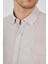 Uzun Kol Düz Keten Düğmeli Yaka Cepsiz Casual Comfort Fit Gömlek 1004250114 4