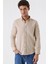 Bej Kısalabilir Kollu Desenli Jakarlıcepsiz %100 Pamuk Casual Slim Fit Gömlek 1004230181 1