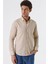 Bej Kısalabilir Kollu Desenli Jakarlıcepsiz %100 Pamuk Casual Slim Fit Gömlek 1004230181 2