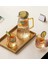 Borosilikat Cam Sürahi Takım 2 Bardaklı Elio Gold 1800 ml 4