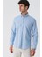 Koyu Mavi Kısalabilir Kollu Desenli Jakarlıcepsiz %100 Pamuk Casual Slim Fit Gömlek 1004230181 3