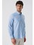 Koyu Mavi Kısalabilir Kollu Desenli Jakarlıcepsiz %100 Pamuk Casual Slim Fit Gömlek 1004230181 4