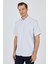 Koyu Mavi Biritli Yaka Düz Casual Pamuklu Comfort Fit Gömlek 1004250221 3