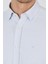Koyu Mavi Biritli Yaka Düz Casual Pamuklu Comfort Fit Gömlek 1004250221 4