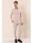 Bej Uzun Kollu Kareli Cepsiz %100 Pamuk Klasik Slim Fit Dar Kesim Gömlek 1004230176 2
