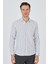 Siyah Yarım Italyan Yaka Çizgili Desen Casual Slim Fit Gömlek 1004250216 1