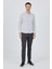 Siyah Yarım Italyan Yaka Çizgili Desen Casual Slim Fit Gömlek 1004250216 2