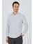 Siyah Yarım Italyan Yaka Çizgili Desen Casual Slim Fit Gömlek 1004250216 3