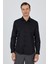 Siyah Sert Yaka Düz Classic Pamuklu Slim Fit Gömlek 1004250900 3