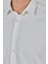 Açık Krem Sert Yaka Cepsiz Gabardin Uzun Kol Slim Fit Esnek Gömlek 1004250234 4