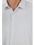 Beyaz Sert Yaka Cepsiz Gabardin Uzun Kol Slim Fit Esnek Gömlek 1004250231 4