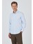 Koyu Mavi Sert Yaka Cepsiz Gabardin Uzun Kol Slim Fit Esnek Gömlek 1004250234 1