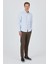 Koyu Mavi Sert Yaka Cepsiz Gabardin Uzun Kol Slim Fit Esnek Gömlek 1004250234 2