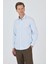 Koyu Mavi Sert Yaka Cepsiz Gabardin Uzun Kol Slim Fit Esnek Gömlek 1004250234 3
