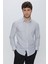 Gri Baskılı Slim Fit Uzun Kol Gömlek 25130100 4