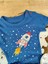 2'li Erkek Bebek Takım Indigo Roketli Şortlu 3-6-9-12 Ay Bebek Takımları Kıyafetleri Bebek Giyim 3