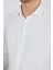 Ekru Yarım Italyan Yaka Cepsiz Gabardin Uzun Kol Slim Fit Esnek Gömlek 1004250235 4