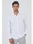 Beyaz Sert Yaka Düz Classic Pamuklu Slim Fit Gömlek 1004250900 1
