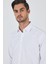 Beyaz Sert Yaka Düz Classic Pamuklu Slim Fit Gömlek 1004250900 4