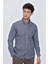 İndigo Mavi Uzun Kol Gömlek Yaka Klasik Slim Fit Pamuklu Likralı Gömlek 1004225207 1