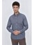 İndigo Mavi Uzun Kol Gömlek Yaka Klasik Slim Fit Pamuklu Likralı Gömlek 1004225207 4