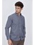 İndigo Mavi Uzun Kol Gömlek Yaka Klasik Slim Fit Pamuklu Likralı Gömlek 1004225207 5
