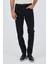 Siyah Gabardin 5 Cep Düz Paça Casual Slim Fit Pamuklu Denim Pantolon 1023250151 1