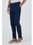 Lacivert Gabardin Yan Cep Düz Paça Comfort Fit Pamuklu Casual Chino Pantolon 1003250121 2