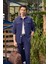Koyu Lacivert Esnek Yandan Cepli Casual Comfort Fit Jogger Pantolon 1003250117 1