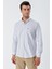 Beyaz Uzun Kollu Baskılı Bez Ayağı Cepsiz Garnili Klasik Slim Fit Dar Kesim Gömlek 1004230232 2