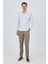 Koyu Mavi Yarım Italyan Yaka Çizgili Desen Casual Slim Fit Gömlek 1004250216 2