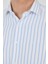 Koyu Mavi Yarım Italyan Yaka Çizgili Desen Casual Slim Fit Gömlek 1004250216 4