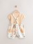 %100 Pamuklu Krem Safari Salopet Body Zıbın Set 2