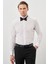 Beyaz Uzun Kol Düz Bez Ayağı Ata Yaka Cepsiz Pamuklu Basic Slim Fit Gömlek 1004245060 1