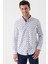 Beyaz Uzun Kollu Baskılı Bez Ayağı Cepsiz Garnili Klasik Slim Fit Dar Kesim Gömlek 1004230228 2