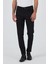 Siyah Gabardin 5 Cep Düz Paça Casual Slim Fit Pamuklu Denim Pantolon 1