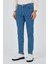 Koyu Mavi Gabardin 5 Cep Düz Paça Casual Slim Fit Pamuklu Denim Pantolon 1023250155 2