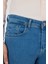 Koyu Mavi Gabardin 5 Cep Düz Paça Casual Slim Fit Pamuklu Denim Pantolon 1023250155 3