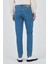 Koyu Mavi Gabardin 5 Cep Düz Paça Casual Slim Fit Pamuklu Denim Pantolon 1023250155 5