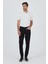 Siyah Gabardin 5 Cep Düz Paça Casual Slim Fit Pamuklu Denim Pantolon 1023250158 2