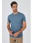 Mavi Kısa Kol Bisiklet Yaka Cepsiz Pamuk Casual Slim Fit Tişört 1011250158 1