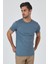 Mavi Kısa Kol Bisiklet Yaka Cepsiz Pamuk Casual Slim Fit Tişört 1011250158 3