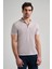 Koyu Bej Kısa Kol Baskılı Pike Polo Yaka Cepsiz Esnek Casual Slim Fit Tişört 1011250150 1