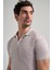 Koyu Bej Kısa Kol Baskılı Pike Polo Yaka Cepsiz Esnek Casual Slim Fit Tişört 1011250150 4