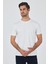 Beyaz Kısa Kol Bisiklet Yaka Cepsiz Pamuklu Casual Slim Fit Tişört 1011250165 3